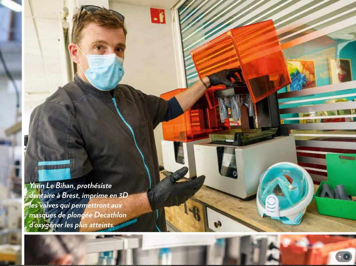 paris match, imprimante 3D, Easybreath Décathlon